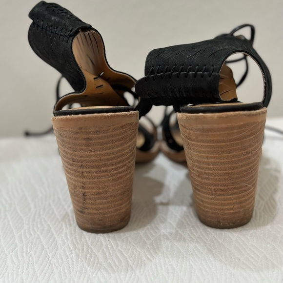 Dolce Vita Luci Black Ghillie Lace Up Stacked Heel - Picture 2 of 5